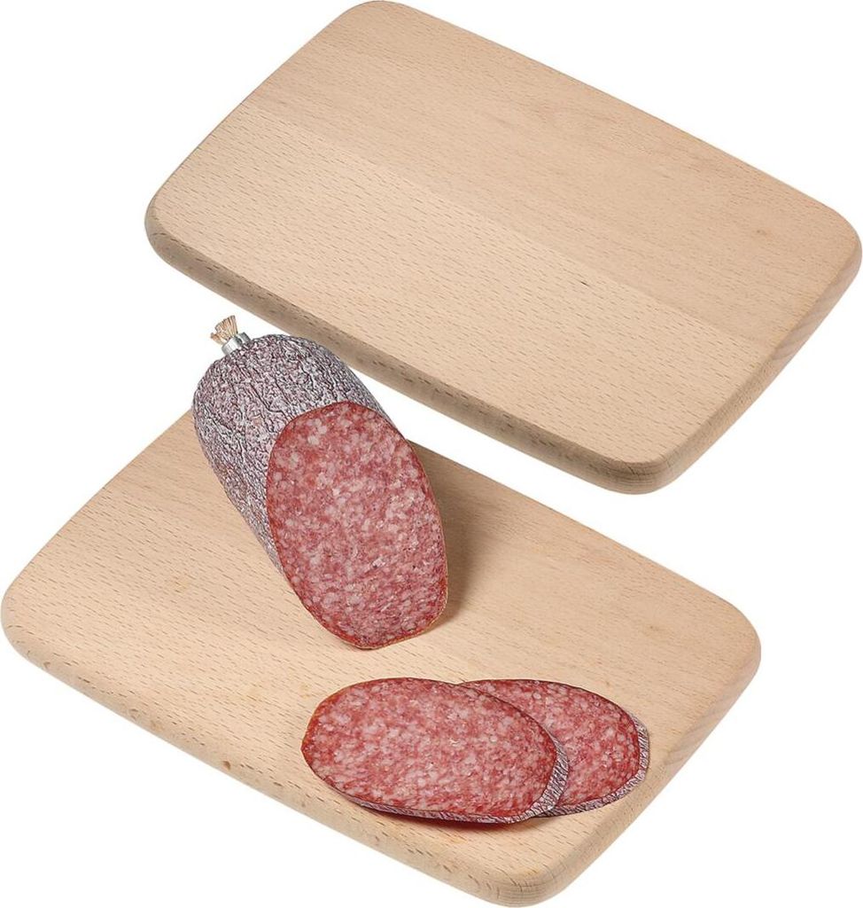 Schneidebrett Holz "Woody" Rechteck - robustes Holzbrett mit 15 mm Dicke - ideal für Küche und Frühstück - Natur