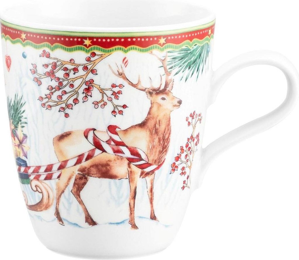 Seltmann Weiden Weihnachtsbecher Hirsch mit Schlitten