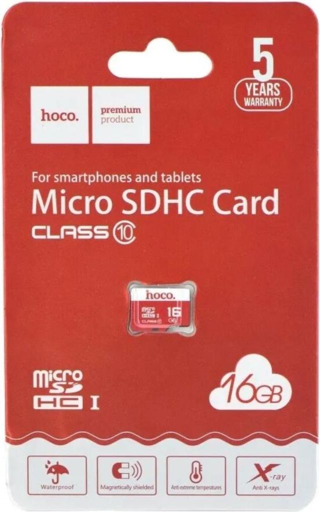 Hoco Speicherkarte microSD High Speed Memory Klasse 10 100MB/s Wasserfest 16 GB