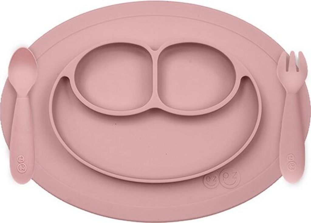 Ezpz Mini servies, roze, geschikt voor baby's vanaf 12 Productafbeelding 