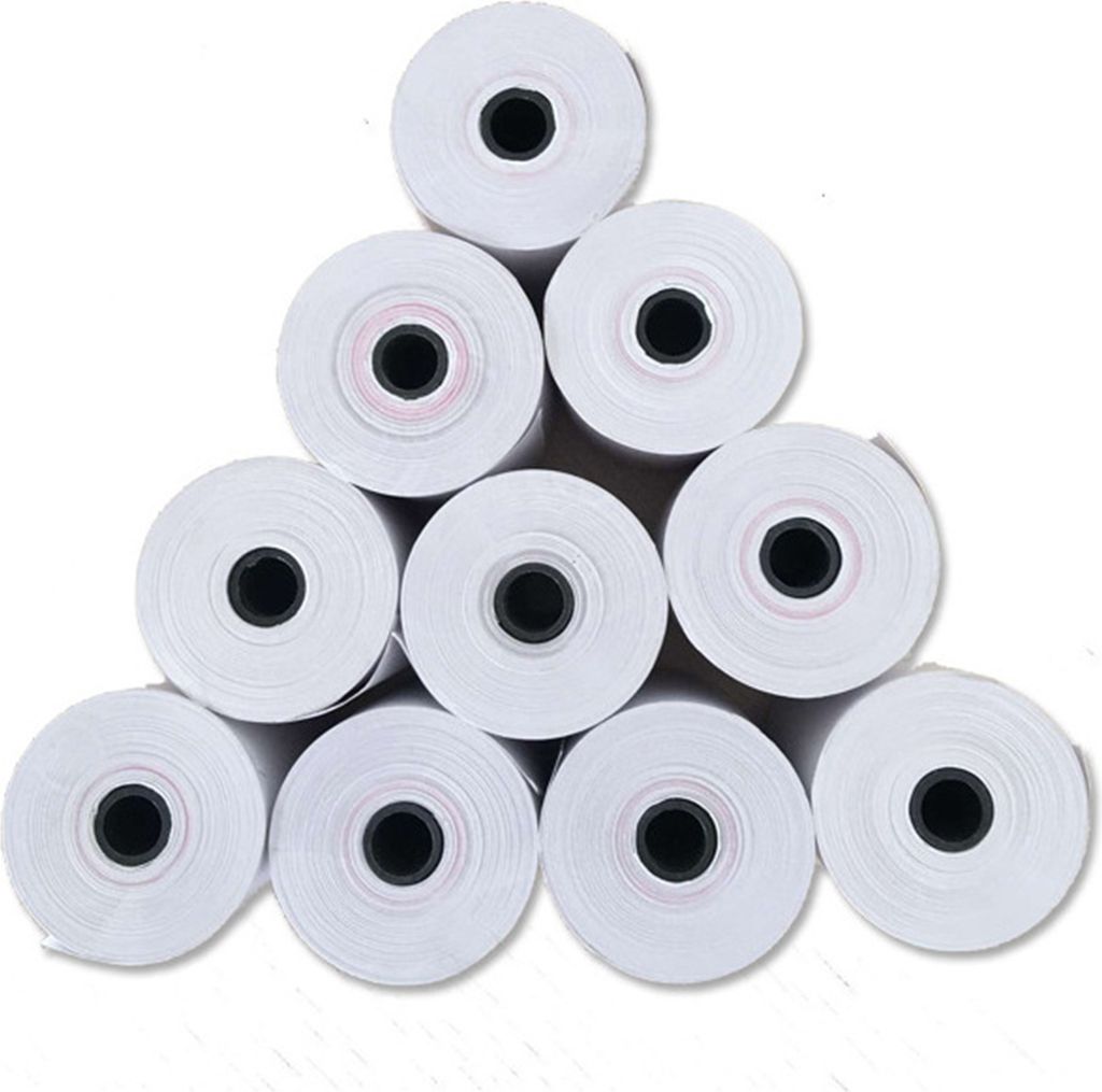 Druckpapier fuer 58-mm-Beleg-Thermodrucker USB BT tragbarer Mini-Etikettendrucker Supermarkt-Beleg-Rechnungsdruck Kompatibel fuer iOS Android Windo...