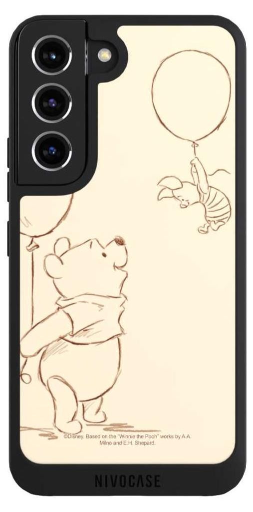 NIVOCASE Handyhülle für Samsung Galaxy S22 Hülle NIVOpure Case Schwarz Disney Offizielles Lizenzprodukt Winnie Puuh