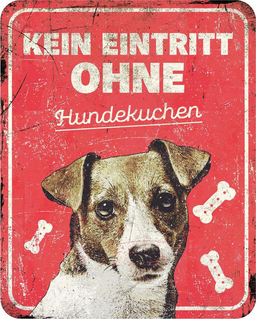 D&D Warnschild Jack Russell rot