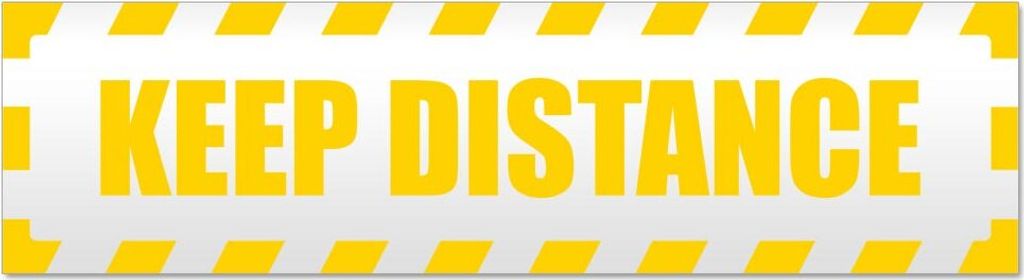 Keep Distance gestreift Magnetschild Schild magnetisch