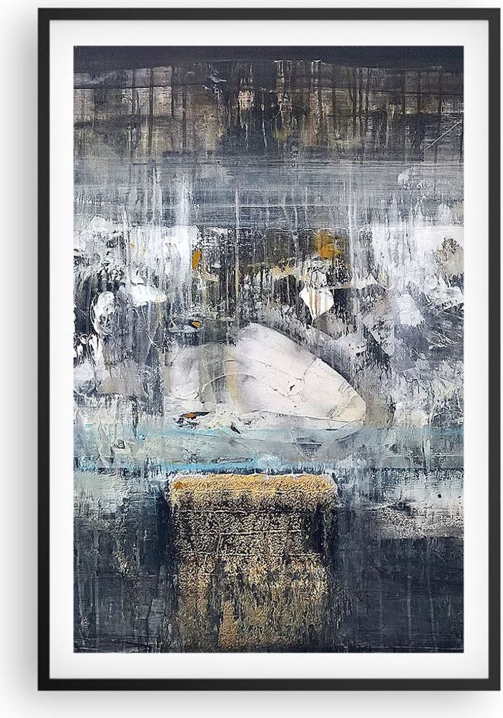 Gerahmtes Poster - Schwarzer Rahmen - Abstraktion modern - 61x91,5 cm - Wand Bild - Wanddeko - Wandbilder - Kunstposter - Wandposter - Bilderrahmen...
