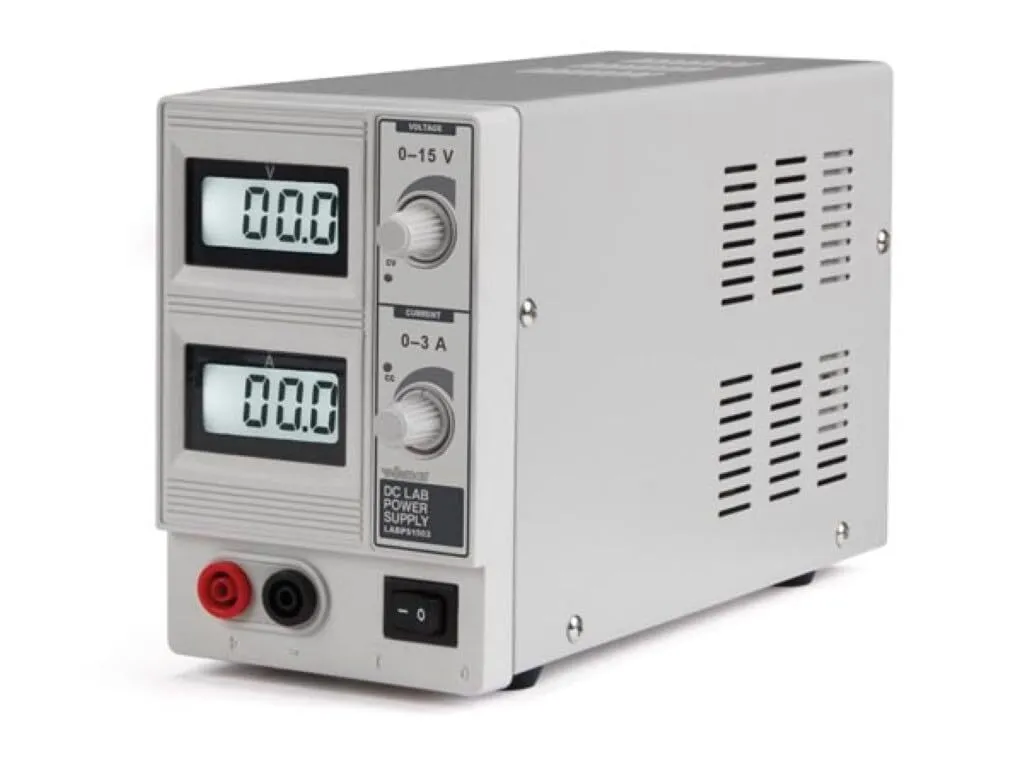 Alimentation de Laboratoire 0-15Vcc 3A avec Double Affichage LCD Haute Précision