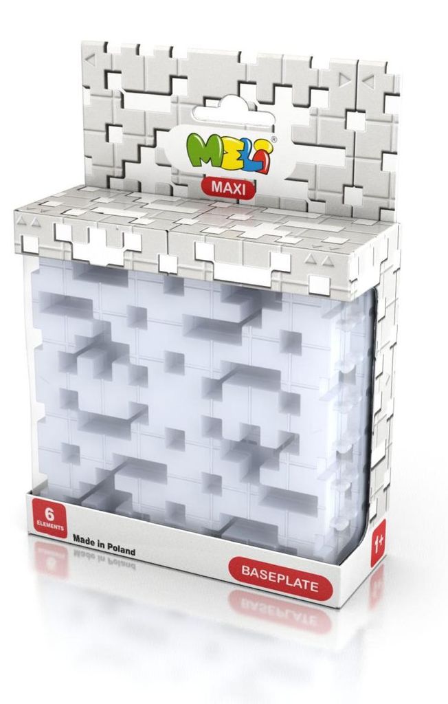 Meli Maxi Konstruktionsplatte Grau – 6-teiliges Basis-Set für Bausteine