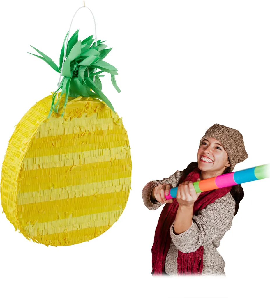 Pinata ananas tropicale lot de 3 pièces pour jeux d'anniversaire enfant