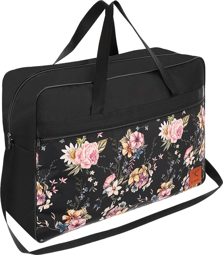 Granori Damen Handgepäck Reisetasche 55x40x20 cm mit Blumenmuster, leicht, strapazierfähig und mit Kofferschlaufe