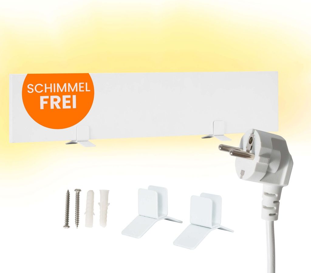 Dalsys Anti-Schimmel-Heizung 60W, 12 x 60 x 1,3cm, Schimmelentferner für Wand & Bad, elektrische Infrarotheizung , IP44