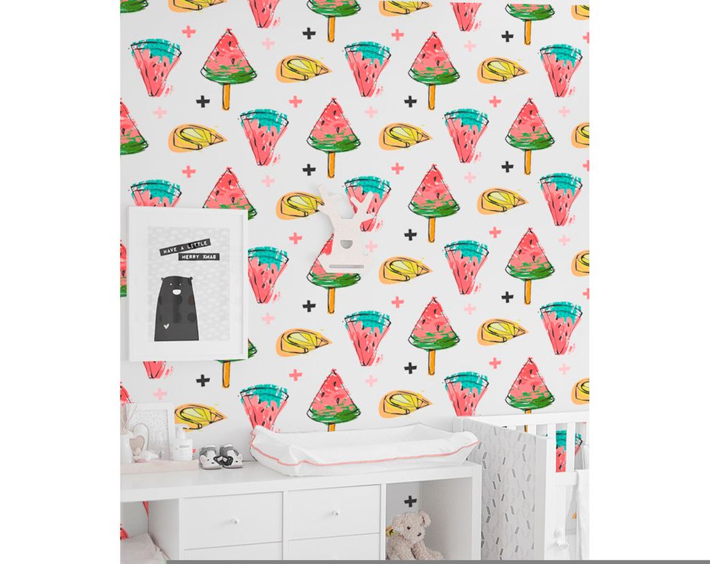 Coloray Fototapete 104x70 cm Vlies-Fototapete - Wassermelone Eiscremeworks Zitronen