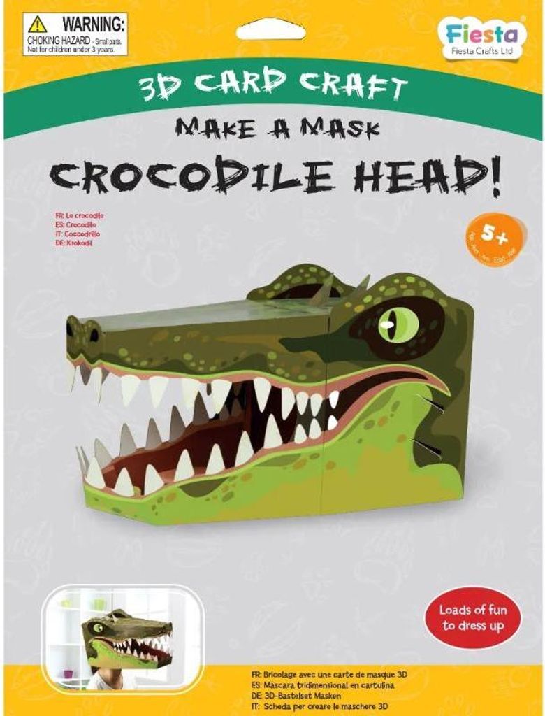 Fiesta Crafts Krokodil Bastelset 3D Maske Karton kreatives Produktbild 