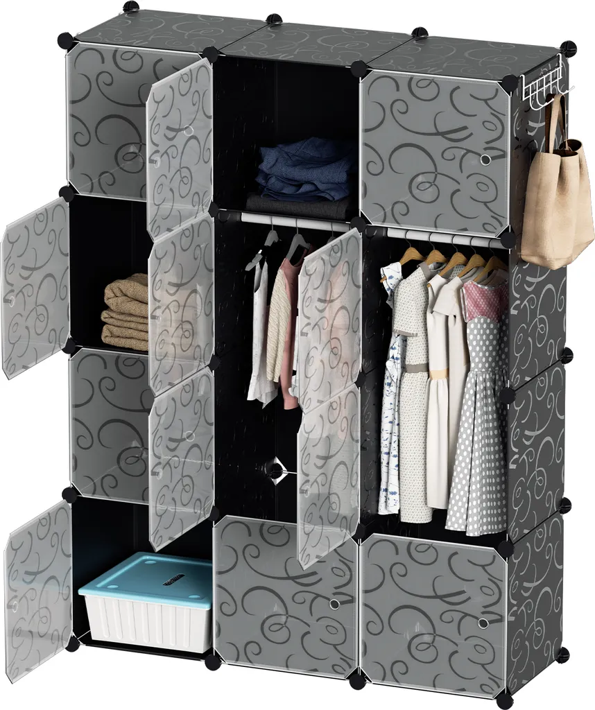 Jopassy Guardaroba per Bambini e Adulti | 12 Cubi 140x105x35cm DIY