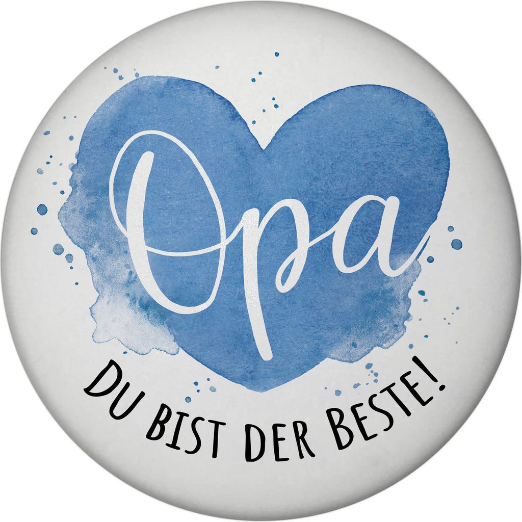 Bester Opa Magnet mit Flaschenöffner rund mit Spruch Opa Du bist der Beste