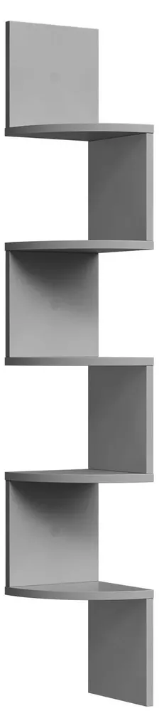 Étagère d'angle gain de place pour optimiser les petits espaces en gris
