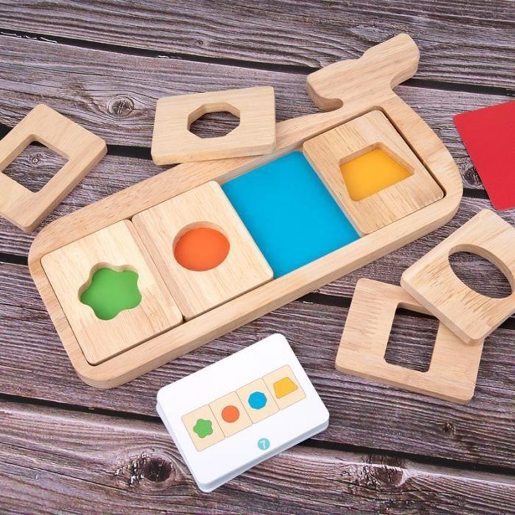 Montessori-Geometriespiel für Kinder, Trennpuzzle, Holzspielzeug, Formenzuordnungsspiel, Denkspielzeug