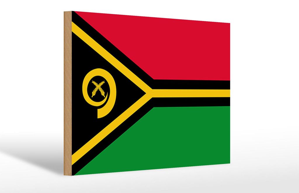 Holzschild Flagge Vanuatus 30x20cm Flag of Vanuatu Produktbild 