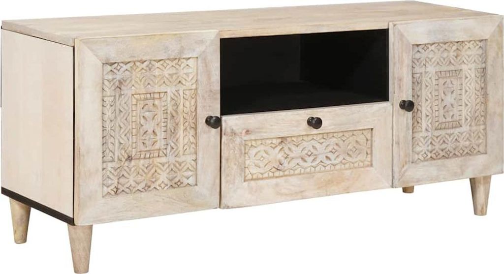 TV-Einheiten mit Schubladen Weiß 105 x 33 x 46 cm Holzwerkstoff
