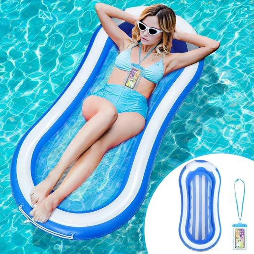 Lit gonflable de plage ultra-résistant - Matériau Soft-Touch anti-UV été
