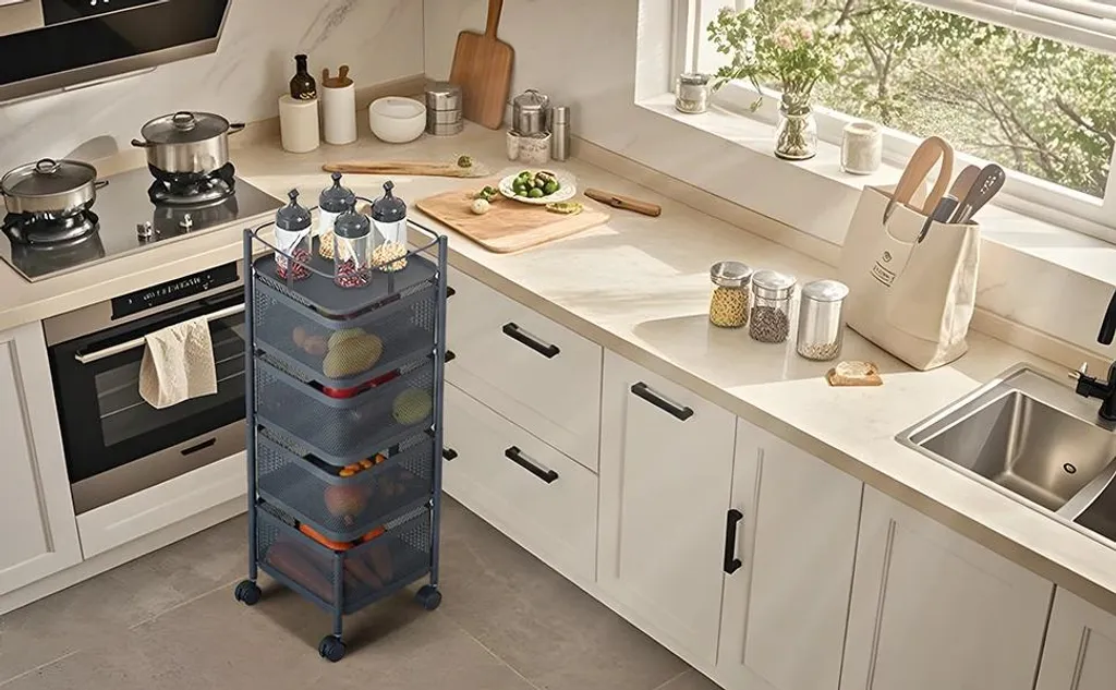 Meuble de rangement mobile 5 étages pour optimiser les petits espaces - 4