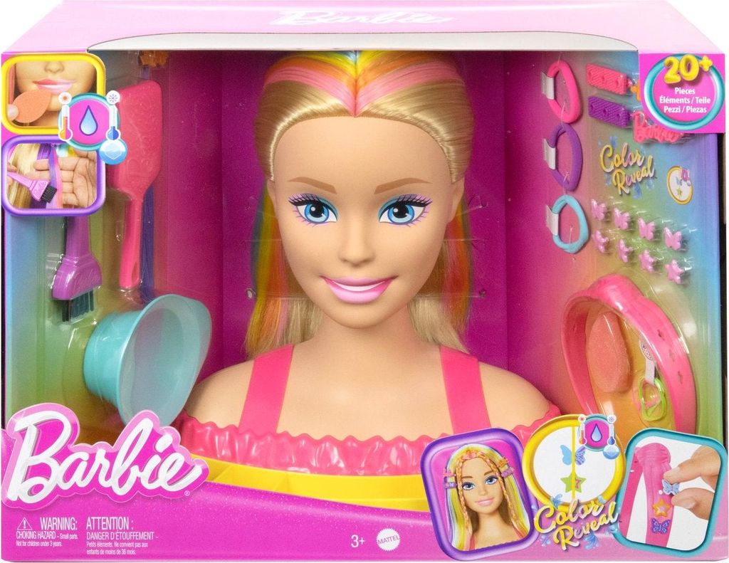 Testina Styling Deluxe Barbie Neon Arcobaleno Immagine del prodotto 