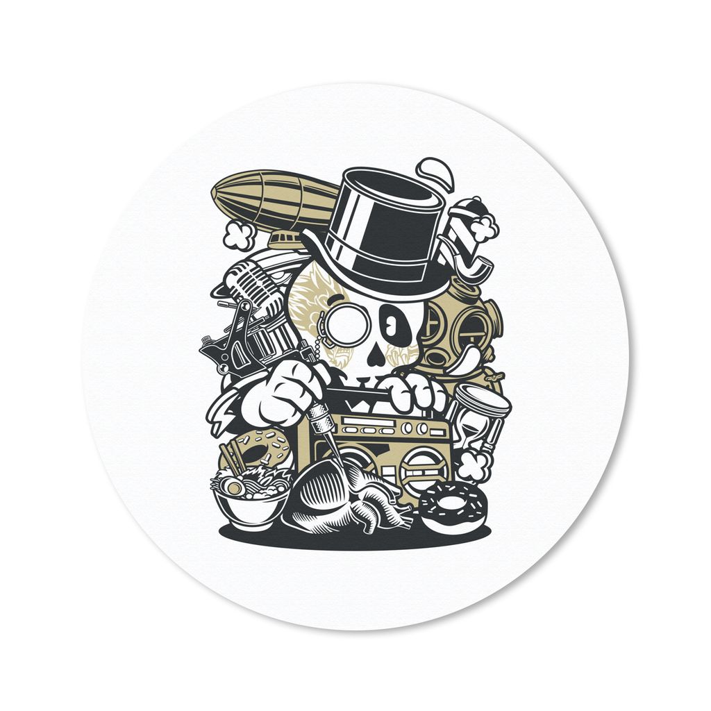 MuchoWow Mauspad Mousepad Vintage - Totenkopf - Hut 40x40 cm - Mousepads - Maus Mat - Pad - Mausunterlage - Schreibtisch Accessoires