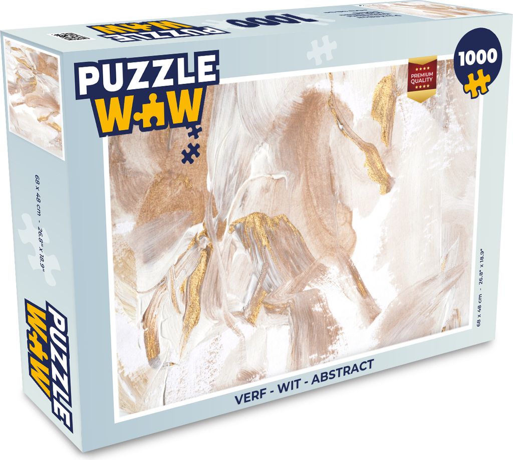 MuchoWow Puzzle 1000 Teile Farbe - Weiß - Abstrakt - Erwachsene - Rätsel