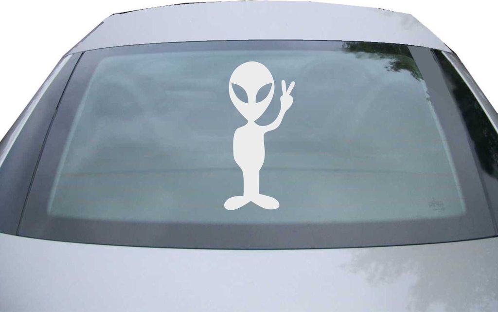 Indigos UG - Aufkleber Heckscheibe & Motorklappe DE2130 - silber - 600x285 mm - AUF - Auto Scheiben Fenster Heckklappe Tuning Racing JDM - Die cut