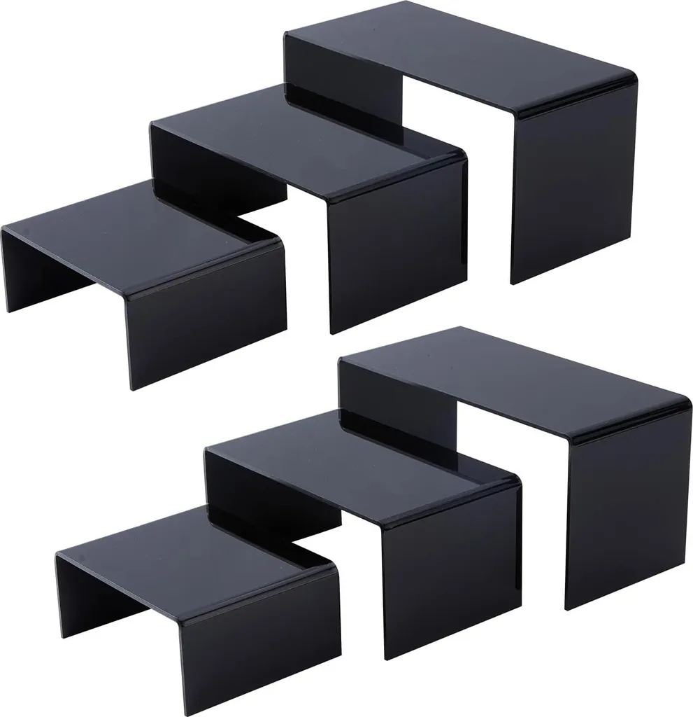 Présentoir Acrylique Noir en 3 Tailles pour Figurines et Vitrines Chic
