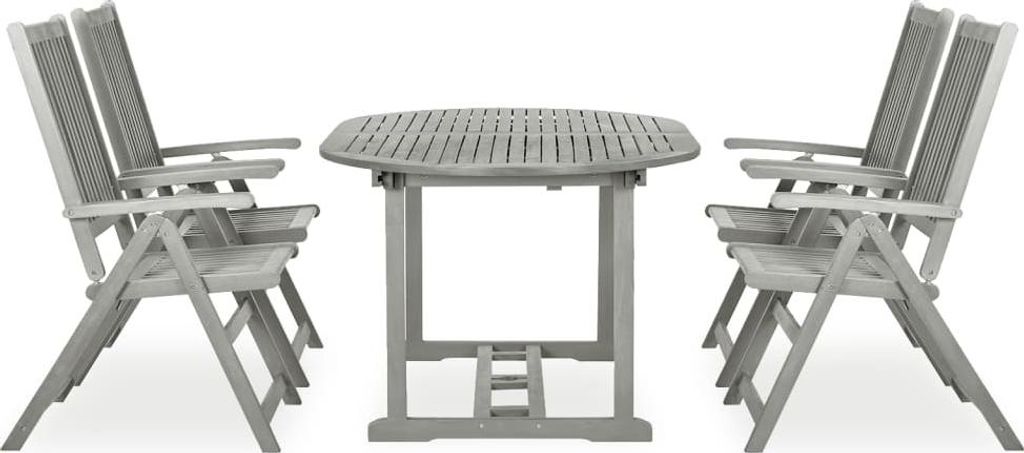 vidaXL 5-dielna záhradná jedálenská súprava (150-200) x 100 Obrázok produktu 