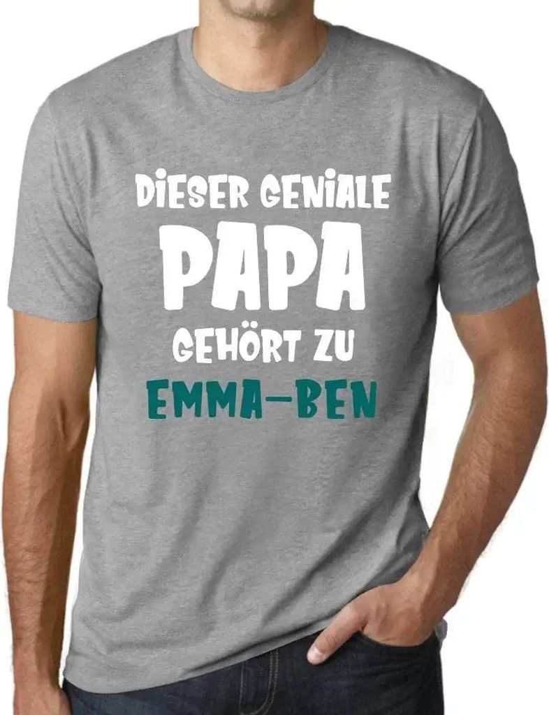 Herren Grafik T-Shirt Dieser Geniale Papa Gehort Zu Öko-Verantwortlich Vintage Jahrgang Kurzarm Lustige Druck Geburtstag Geschenk Mann