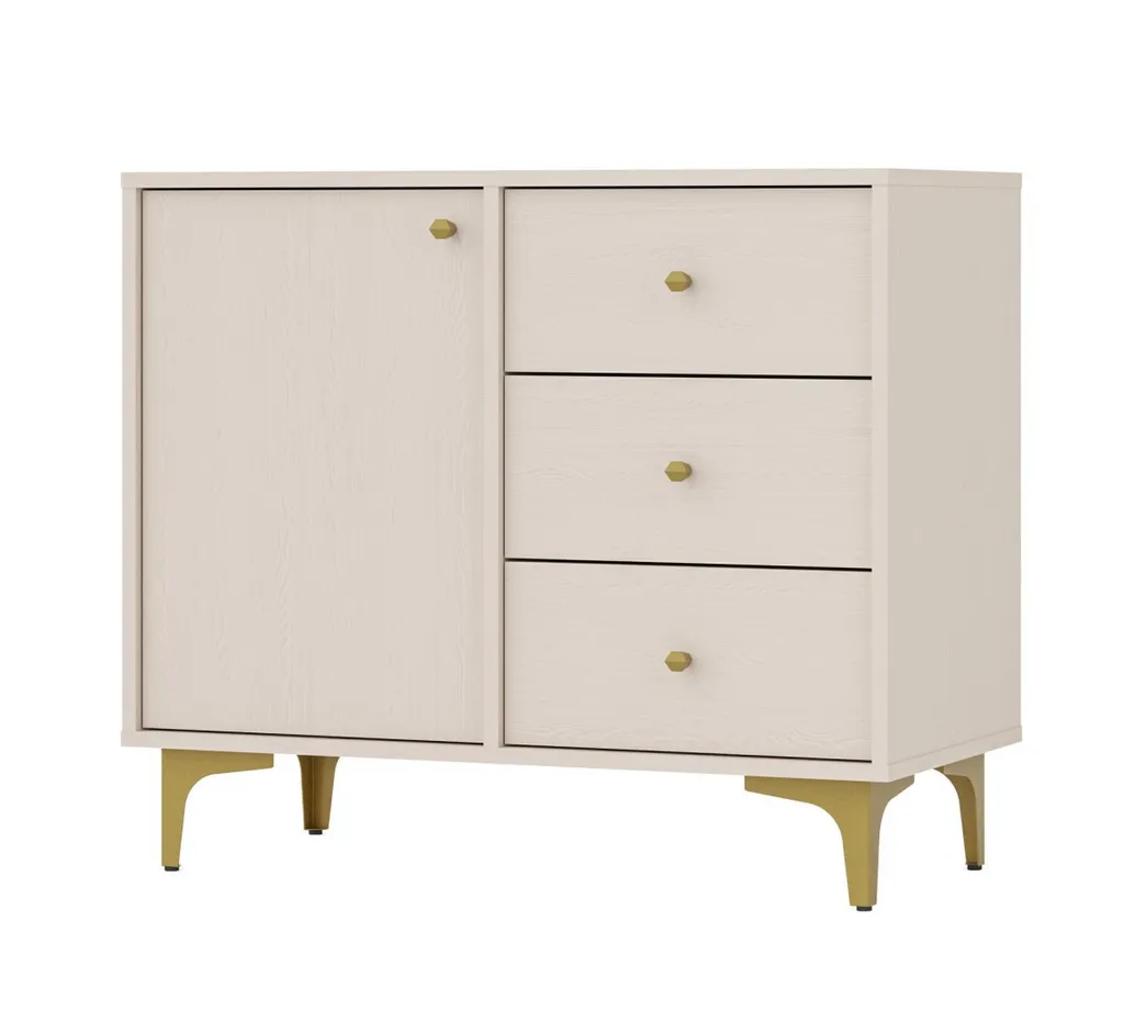 Arredamento IROS 1: Cassettiera Beige Oro - Purezza e Design