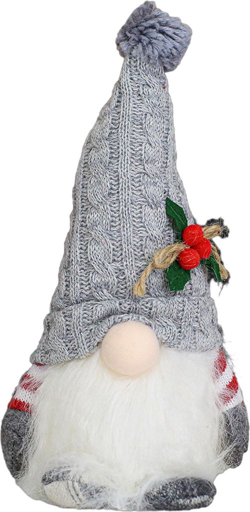 Beleuchteter Weihnachtswichtel, kleiner, leuchtender Plüsch-Weihnachtsmann-Elfe mit Strickmütze, schwedisches Stofftier für die winterliche Tisc...