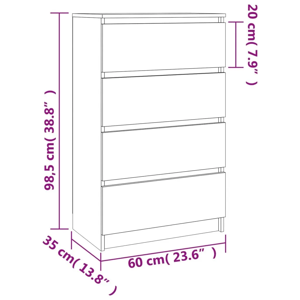 Maison Exclusive - Credenza Sonoma-Rovere 60x35x98,5 cm Materiale ligneo - 10