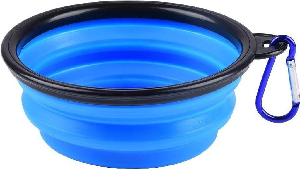 Faltbar Reisenapf Napf für Hunde und Katzen, 1 Sets Faltbarer Silikon Hundenapf Reisen Futter Tragbarer Wassernapf Trinknapf Futternapf für Haust...