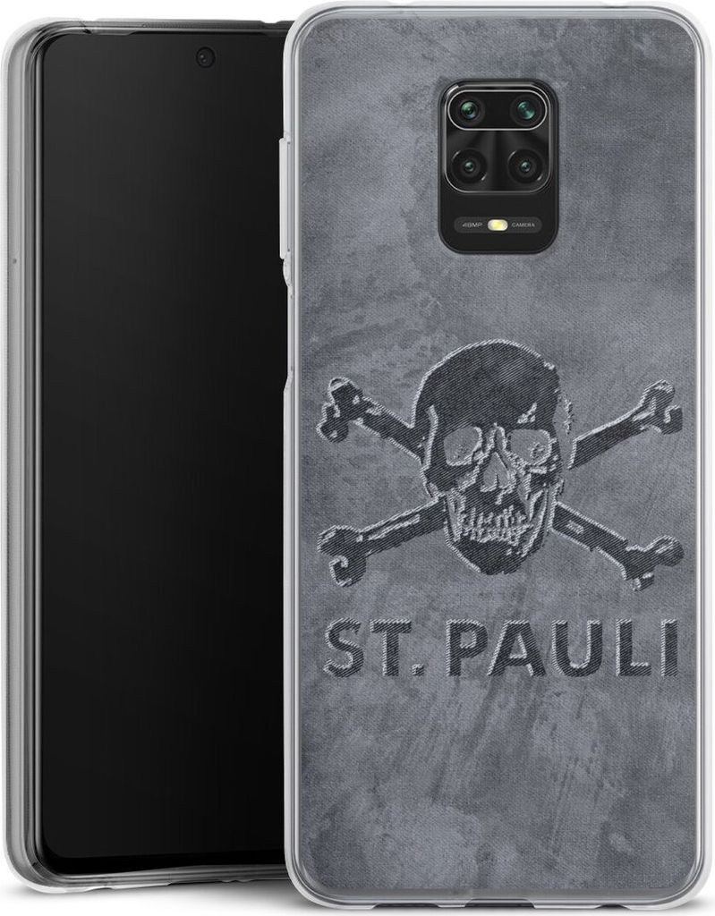 DeinDesign Handyhülle für Xiaomi Redmi Note 9 Pro Silikon Hülle Case Smartphone Schutzhülle Beton FC St. Pauli Logo
