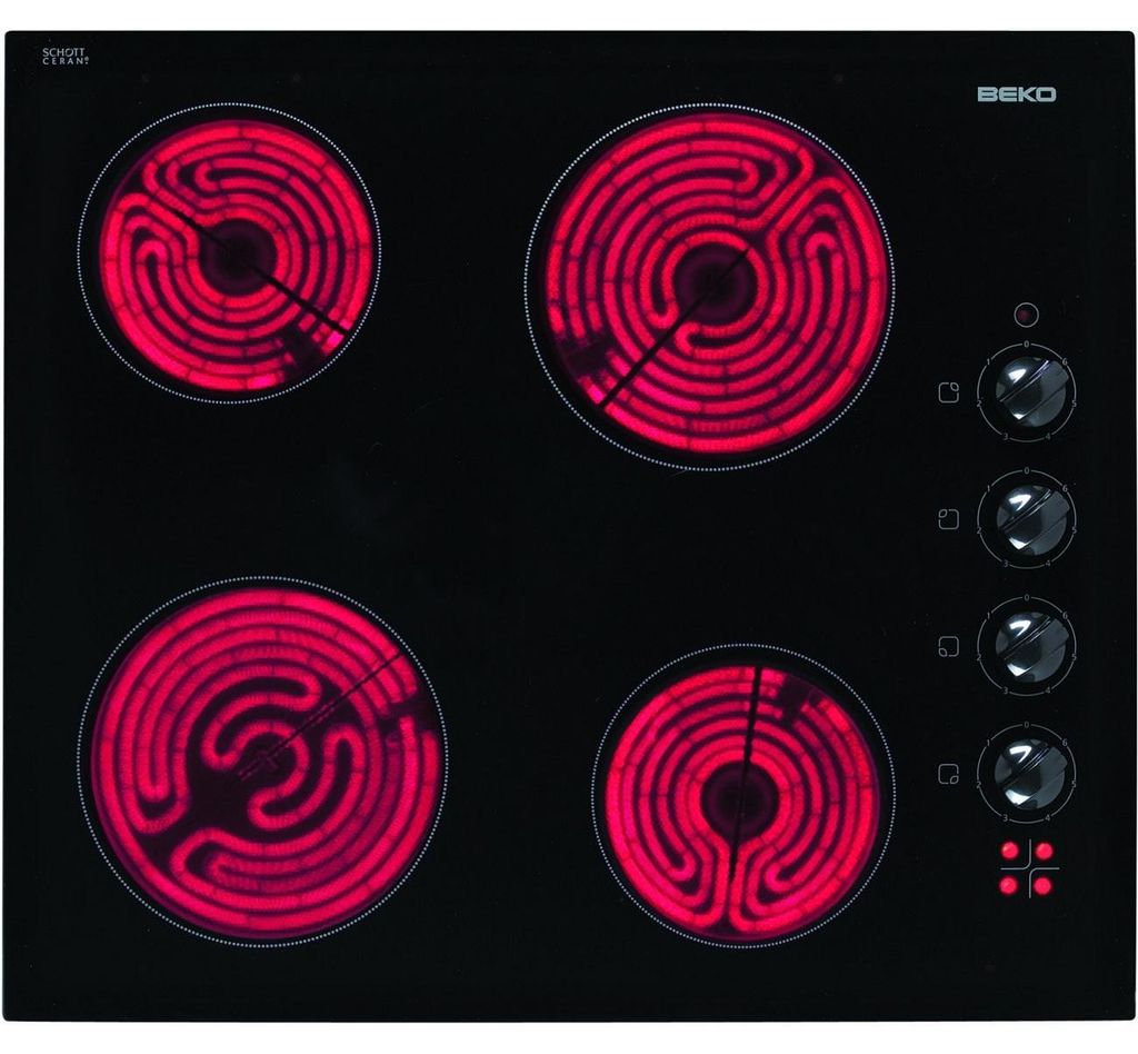 58cm 4-brenner 5800w glaskeramik-kochfeld schwarz Beko Produktbild 