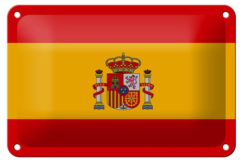 Blechschild Flagge Spaniens 18x12cm Flag of Spain Dekoration