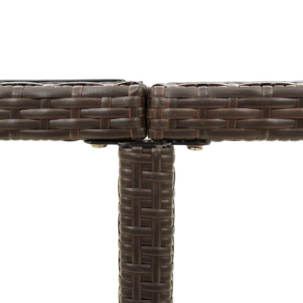 Tavolo Pranzo Giardino vidaXL Marrone 109cm - Polyrattan e Vetro - 6