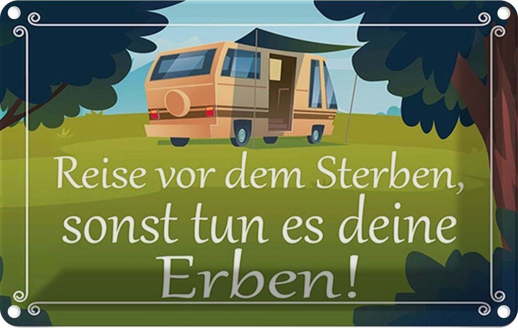 vianmo Blechschild 12x18 cm Reise vor dem Sterben Erben Abenteuer Reisen Spruch Zitat