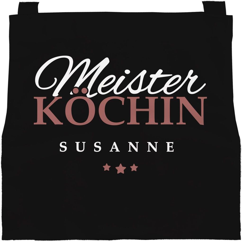 personalisierte Kinderschürze mit Namen Meisterkoch Küchenschürze, Kochschürze Jungen Mädchen Kinder SpecialMe Damen schwarz 3-6 Jahre