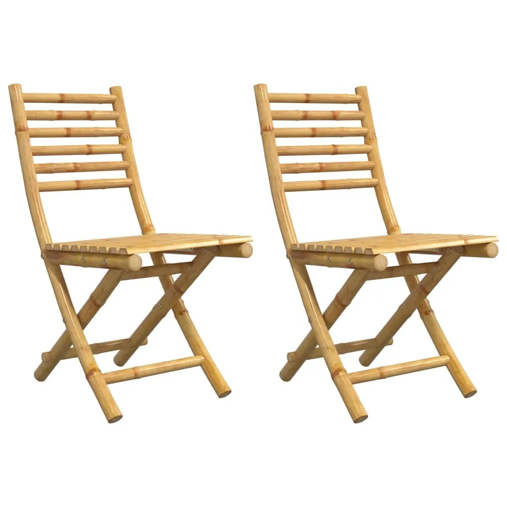 Set 2 Sedie Bambù Pieghevoli 43x54x88 cm - Resistenti 130kg Outdoor