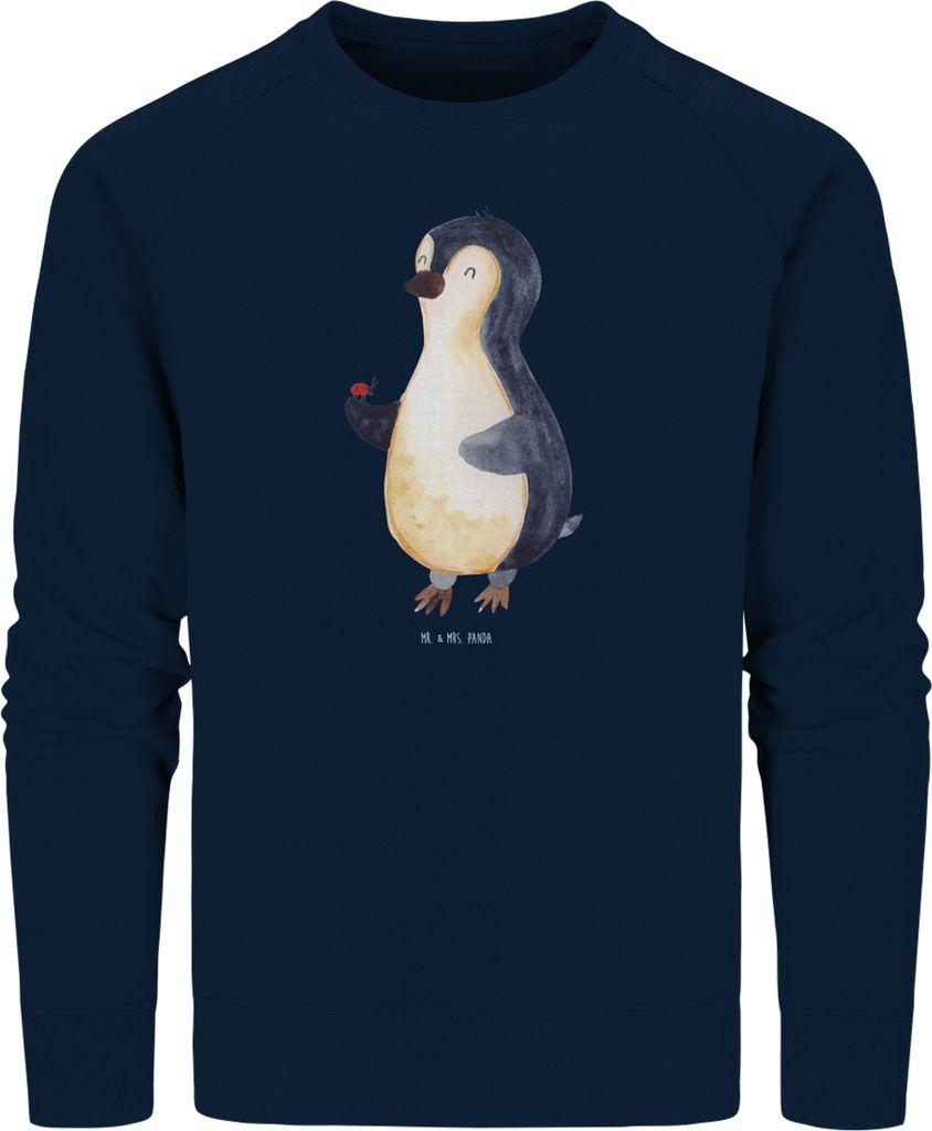 Mr. & Mrs. Panda Rundhals Sweatshirt Pinguin Marienkäfer Größe L - French Navy - Geschenk, Wunder, Sweater, Pulli, Kleine, Pullover, Aufmerksam,...