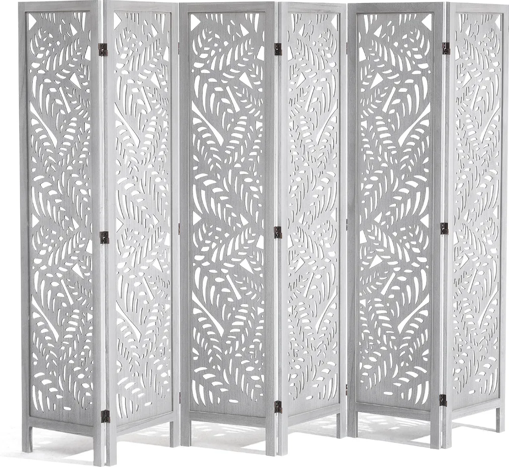 Paravent de Décoration 6 Panneaux Bois 170cm pour Cacher un Vis-à-vis