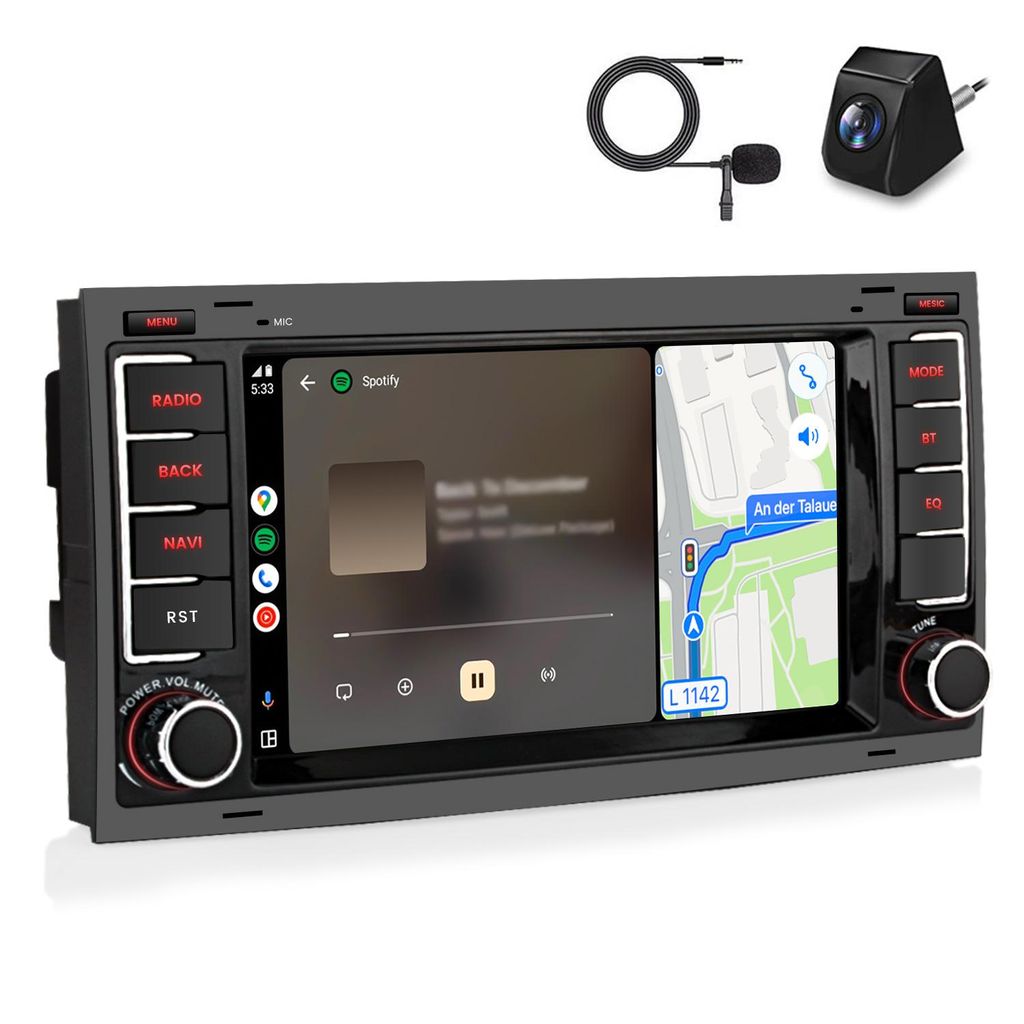 Autoradio Android con telecamera e microfono, compatibile Immagine del prodotto 