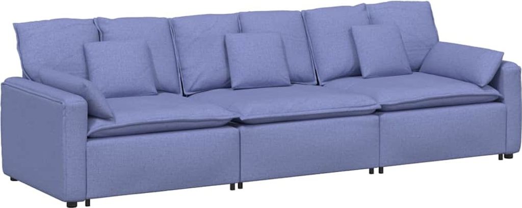Modulares Sofa mit Kissen Jeansblau