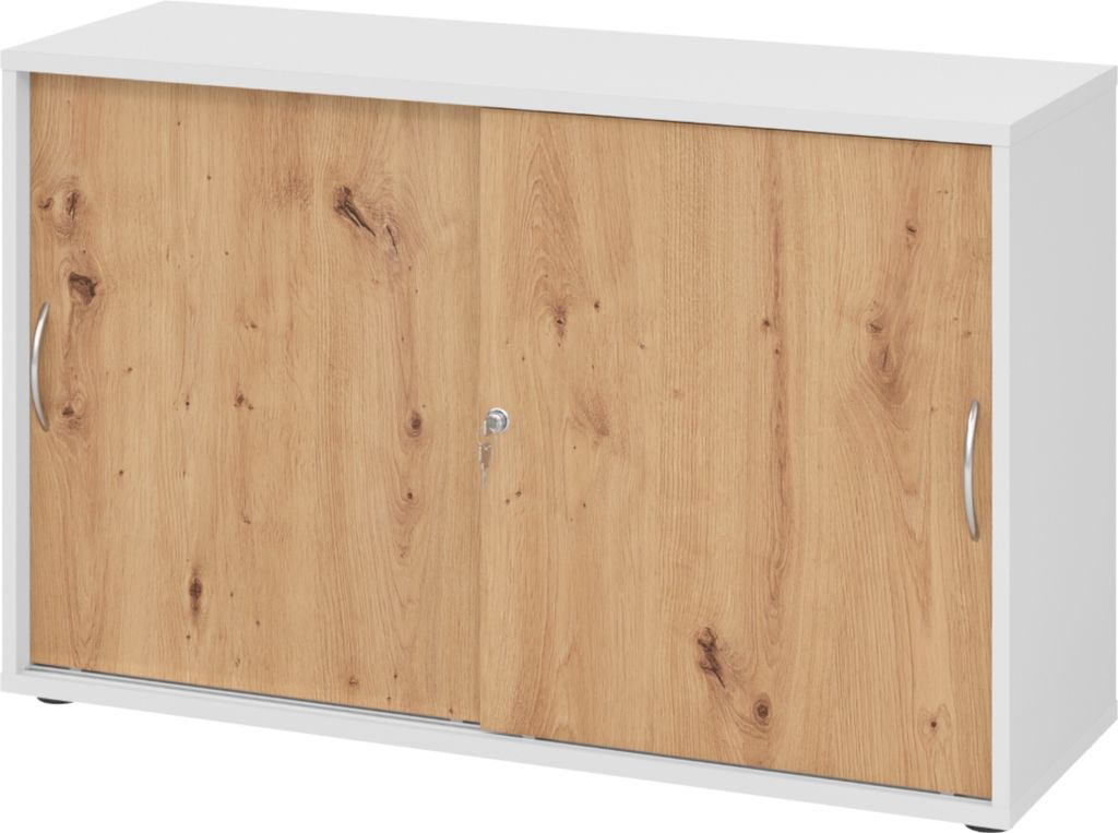 bümö Schiebetürenschrank office - 2 Ordnerhöhen - Griff: Produktbild 
