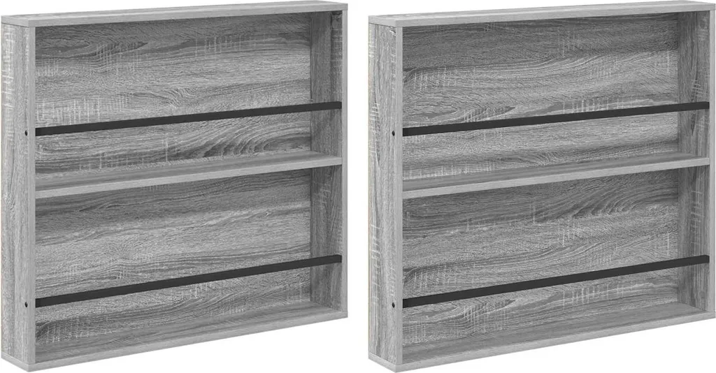 Set 2 Portariviste Parete SYFAX 80x70 cm Grigio Sonoma - Elegante e Slim