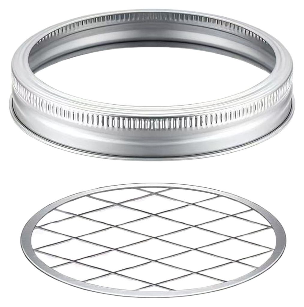 Metallener Einmachglas-Blumendeckel-Einsatz, Weithals-Einmachglasdeckel mit Strohhalmloch, Gitterorganizer für Blumen, Stifte, Zahnbürsten