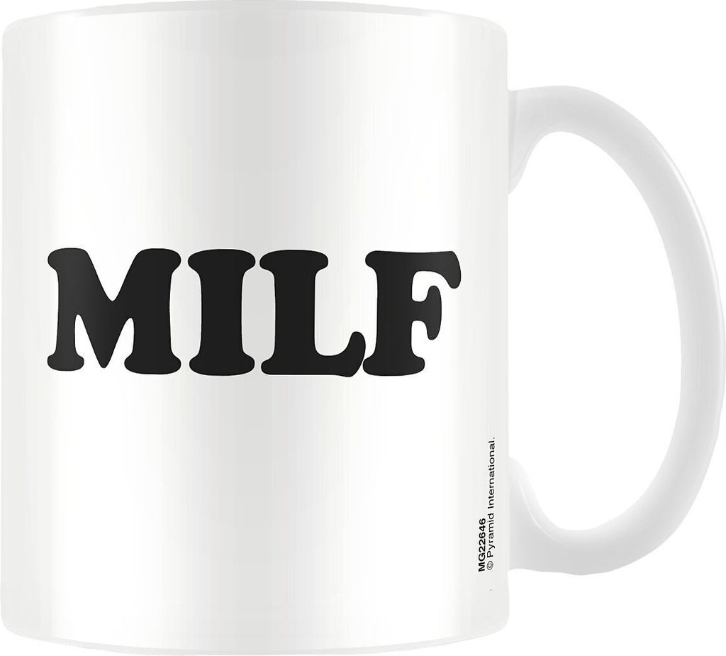 Pyramid International - Kaffeebecher "MILF" PM1638 (Einheitsgröße) (Weiß/Schwarz)